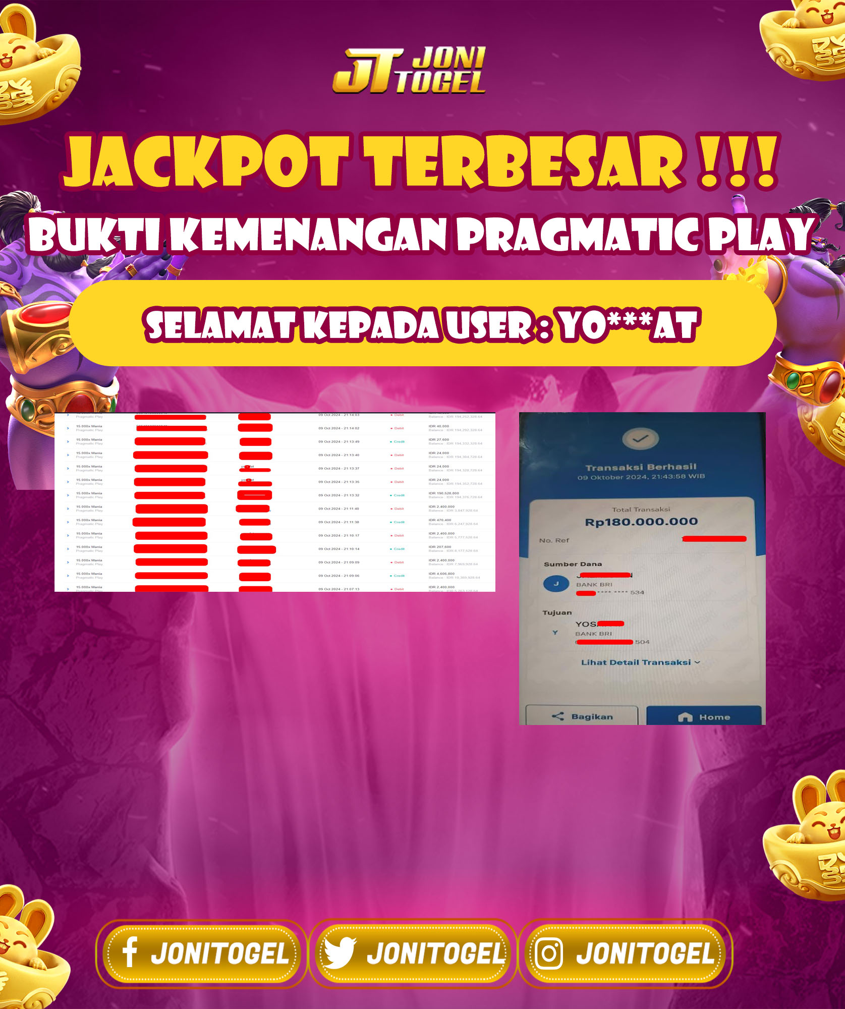 Selamat Atas Kemenangan Jackpot Pada Game Pragmatic Play – 15000x Mania